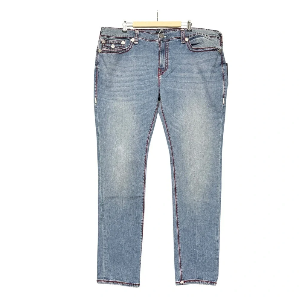 True Religion Rocco‎ Jeans Mens 44 Blue Tycoon Medium Wash Flap Super T 106275